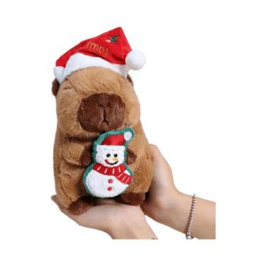 Imagem de Brinquedo De Pelúcia Capivara De Natal De 20cm, Boneco De Gengibre E B
