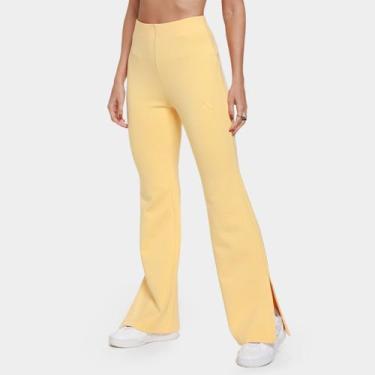 Imagem de Calça Flare Adidas Soft Lux Feminina, Laranja, M