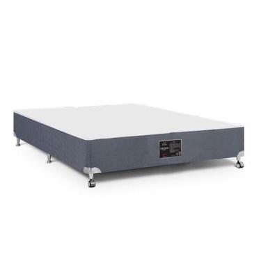 Imagem de Cama Box Castor Casal Suede Cinza 138x188x27cm - COLCHÕES CASTOR