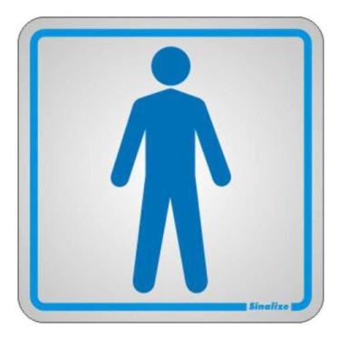 Imagem de Placa de Alumínio Autoadesiva 15x15cm Sanitário Masculino 120 Ac Sinal