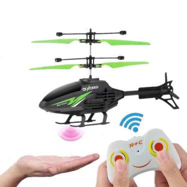 Imagem de Helicóptero de Controle Remoto Lutador Ver com Indução Infravermelho para Crianças Uso Externo Verde OEM