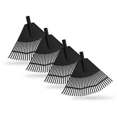 Imagem de Kit 4 Vassoura Plástica Rastelo Jardim Ancinho 22 Dentes - Genérica, P