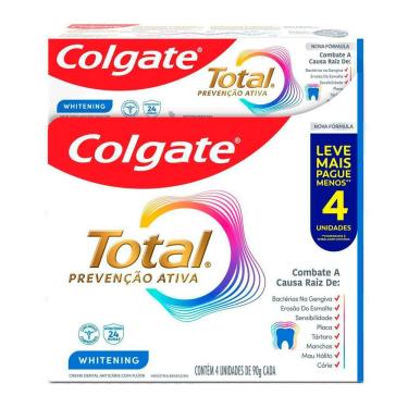 Imagem de Creme Dental Colgate Total Prevenção Ativa Whitening 4 Unidades de 90g cada
