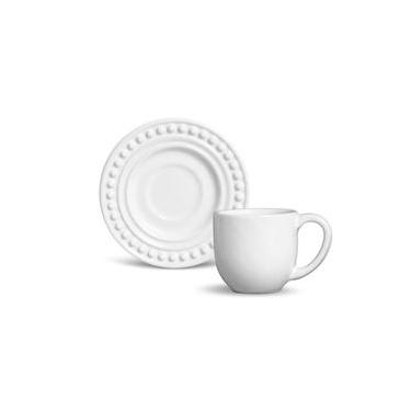 Imagem de Conjunto Com 6 Xícaras De Café Com Pires Atenas Branco 72 Ml