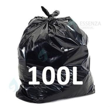 Imagem de Saco de Lixo 100 Litros 100 Unidades 0 e 06 para Resíduos Diários Preto Higipack