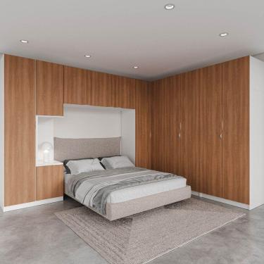 Imagem de Guarda Roupa Modulado de Casal 12 Portas 6 Peças Hera CabeCasa MadeiraMadeira Branco Geada/Louro