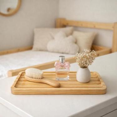 Imagem de Bandeja Apoio Madeira Organizadora Quarto Bebê Infantil 28cm - Luggari