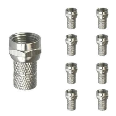 Imagem de 9 Conector F Coaxial Macho RG6 Crimpar Foxlux Rosqueável
