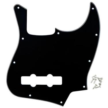Imagem de Escudo baixo Jazz Bass BK 3 camada BWB 10 furo +parafuso MXP