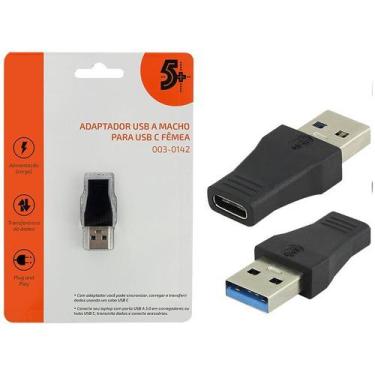 Imagem de Adaptador Conector USB a MACHO/USB C Fêmea 003-0142 5+