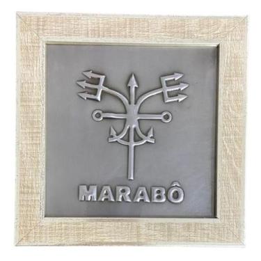 Imagem de Quadro Exu Marabô Madeira Carvalho e Metal 17 cm - Lua Mística - 100% 