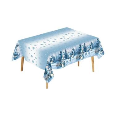 Imagem de Toalha De Mesa Azul De Natal 2025 - Decoração De Natal Para Casa, Navi