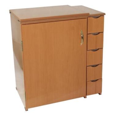Imagem de Gabinete Luxo 5 Gavetas para Máquina de Costura Doméstica Cedro - no-b