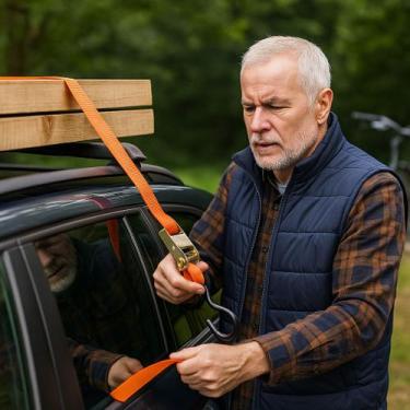 Imagem de Cinta Prendedor Fixador Cargas Catraca Caminhão Bagageiro Corda Amarra