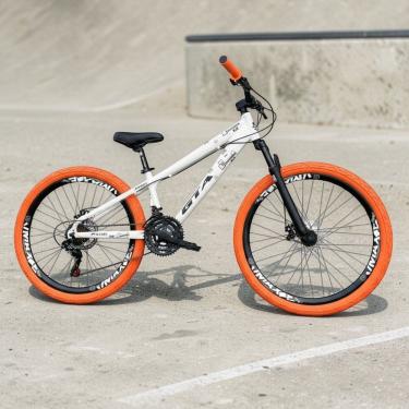 Imagem de Bicicleta 26 Gta Rebel Freeride Dh Cor Laranja 21v Freio A Disco Aros Vmaxx Pneu Flame...