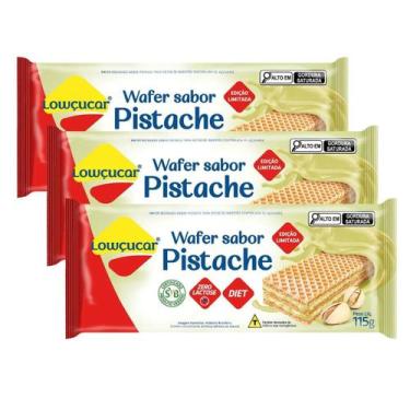 Imagem de Kit 3 Wafer Sabor Pistache Lowçucar Zero Lactose Diet 115g