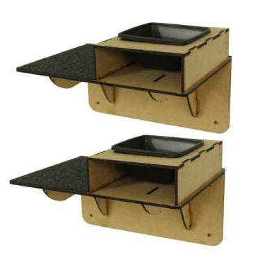 Imagem de Kit 2 Nicho De Parede Para Gatos Wall Food Comedouro - Morapet