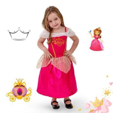 Imagem de Fantasia Princesa Aurora Rosa Infantil Helanca Ref 298 - Anjo Fantasia