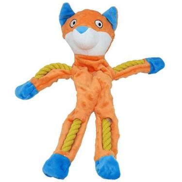 Imagem de Brinquedo Para Cachorro Premium Raposa De Pelucia Com Corda - Oem