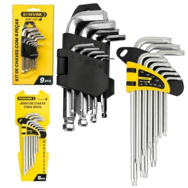 Imagem de Kit Chaves Allen + Torx 18 Peças Bomvink BOM-3201/3206