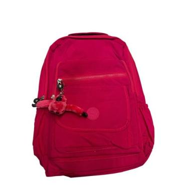 Imagem de Mochila Feminina Rosa Esportiva com Chaveiro de Macaquinho - Estilo, C