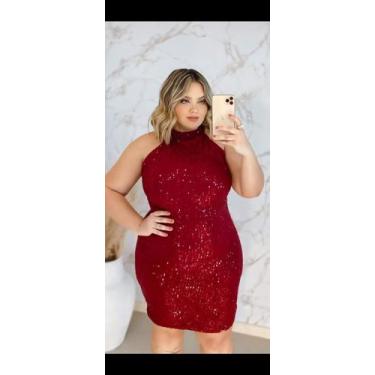 Imagem de vestido feminino plus size cor vermelho tamanho G1 - vestem