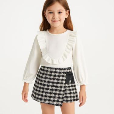 Imagem de Conjunto Inverno Menina Blusa e Shorts Tweed Infanti, 12 anos
