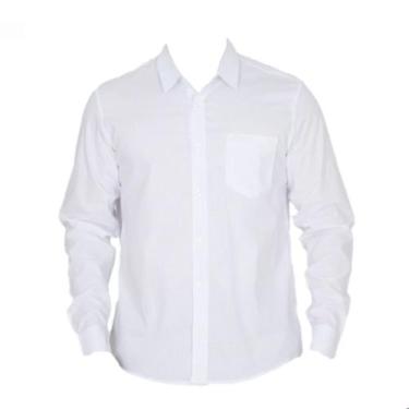 Imagem de Camisa Social Masculina Plus Size Manga Longa Lisa De Algodão Fio 50 9