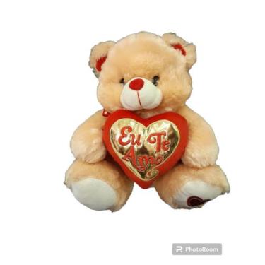 Imagem de Urso  de pelúcia com coração de 30cm frase Eu te amo - Fizzy 