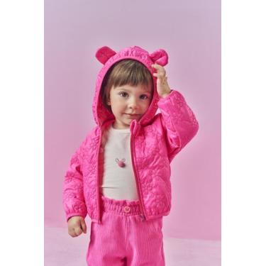 Imagem de Jaqueta Bebê Menina Matelassê Floral Rosa Neon Mundo Cinti, Rosa neon,
