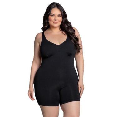 Imagem de Maiô Macaquinho Trinys Com Fecho A-253 Plus Size Feminino, 3g, Preto
