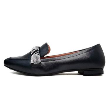 Imagem de Sapato Scarpin Feminino Vizzano Salto Fino Brilho Strass Chic, 35, Pre