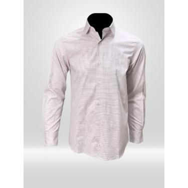 Imagem de Camisa Masculina Social Manga Longa VRS Quadradinhos Rosa, 5