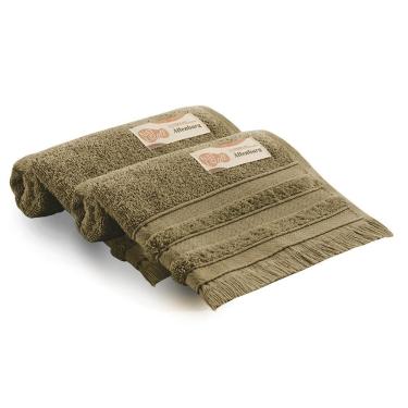 Imagem de Jogo de Toalha de Rosto Naturall 2 Peças 80x50cm Felpa 100% Algodão 430g-m² Alta Absorção Verde Altenburg