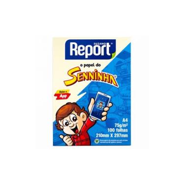 Imagem de Papel sulfite a4 75gr 100 folhas senninha amarelo report - SUZANO