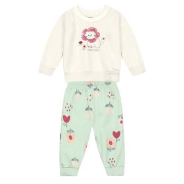Imagem de Conjunto bebê menina peluciado Brandili Baby, Natural, M