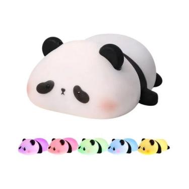 Imagem de Kit 06 Luminária Led 05 Cores Urso Panda de Silicone Touch - Petrin