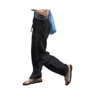 Imagem de Saia-Calça Feminina Casual De Cintura Alta Com Perna Larga Em Algodão 