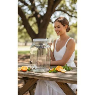 Imagem de 2x Suqueira Vidro 3L com Torneira Branca - Elegância Refresc - Congrat