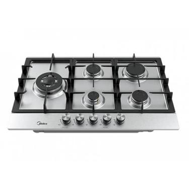 Imagem de Cooktop Midea Inox 5 Bocas Tripla Chama e Mega Chama CYB5B, Bivolt