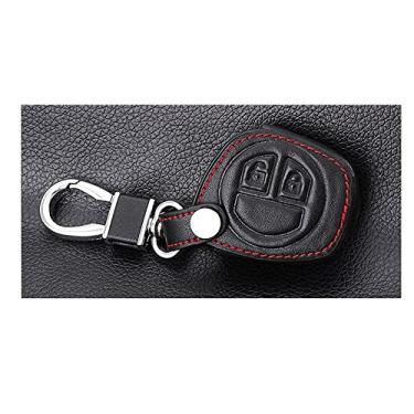 Imagem de WSWJDW Couro remoto porta chave do carro capa porta- chaves anel chave bolsa, adequado para Suzuki Grand Vitara Ignis Liana Samurai Swift Sx4 S-Cross, 1
