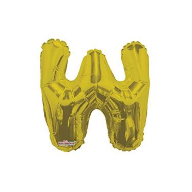 Imagem de Regina 107005.3, Balão Metalizado Mini Shape Letra W Pack, Dourado