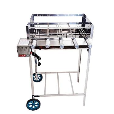 Imagem de Churrasqueira Portátil com Rodinha e Grill Giratório 5 Espetos Issi Grill