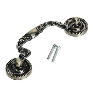 Imagem de Antique armário armário porta móveis puxar liga de liga cozinha manipula botões individuais/duplos buraco moderno gaveta decorativa YYDFPIIA (Color : Size B)