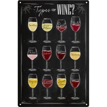 Imagem de Placa Decorativa Tipos De Vinho Wine