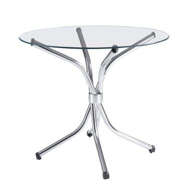 Imagem de Mesa de Vidro Redonda 4150 Unimóvel Cromado