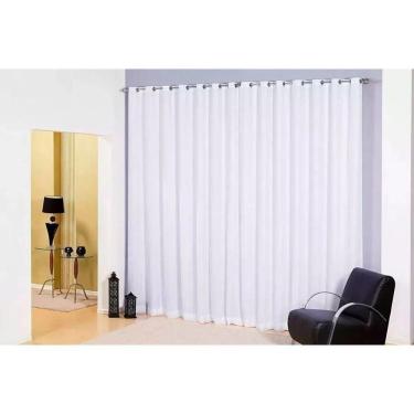 Imagem de Cortina 4,00M X 2,80M Microfibra Voil Branco Ilhós Cromado