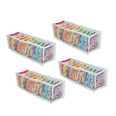 Imagem de kit 4 Colmeia Organizadora de gavetas para calcinha, meias, cuecas 10x12x35cm Branco - Organizalux