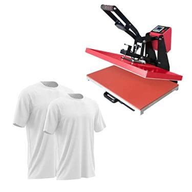 Imagem de Kit Prensa Térmica 40x60 Base de Impressão Vermelha 110v + Camiseta para Sublimação Brinde