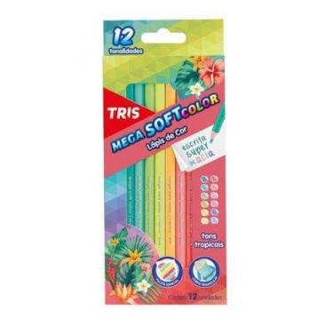 Imagem de Lápis De Cor 12 Cores Mega Soft Color Tons Tropicais - Tris